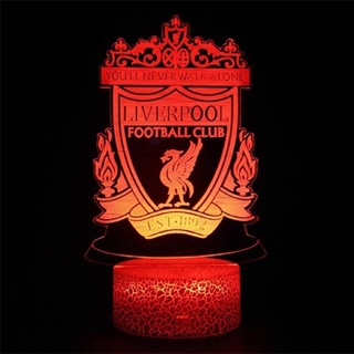 Liverpool FC 3D natlampe med fjernbetjening - 16 lysfarver - dæmpbar